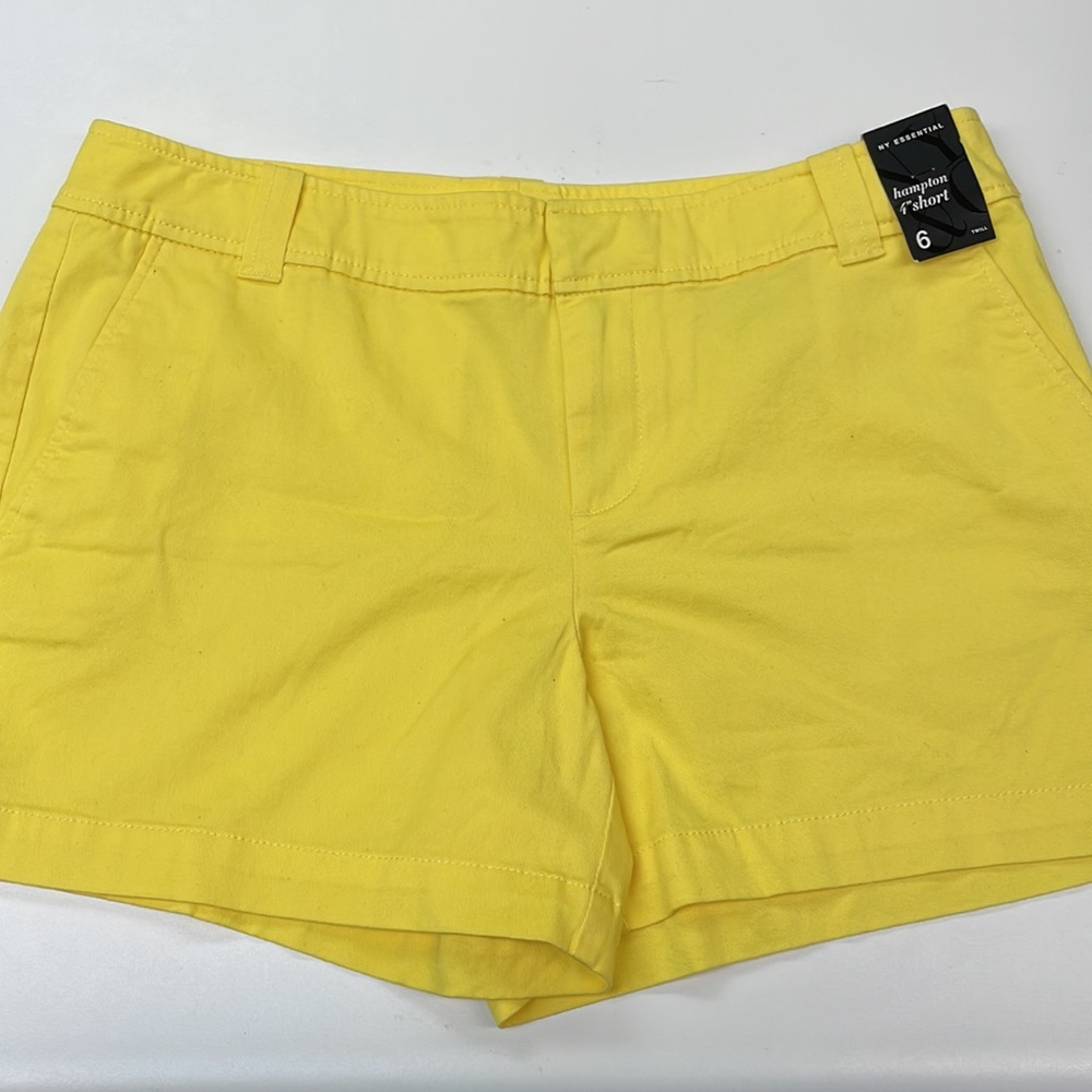 New York & Company Hampton twill 4” yellow NWT women’s shorts size 6